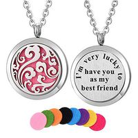 Kissreason 316L Stainless Steel Best Friend Jewelry Aromatherapy Pendant Aroma Essential Oil Diffuser Necklace