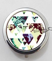 BlackKey Tribal Aztec Wolf Tribal Animal face 3-Compartment Decorative Pocket Gift Box Case Organizer for Pill, Color 1 -1048