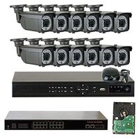 GW Security VDW16CH12C1361IP 16 Channel 1080P Network NVR HD IP Security Camera System with 12 x 960P Outdoor 2.8-12 mm Varifocal Zoom Cameras and 4 TB HDD