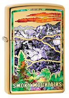 Zippo Lighter: Fusion Smokey Mountains - High Polish Brass 79776