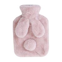 Hot Water Bottle Kettle Warm Water Bag Plush Rabbit Ear Cover Portable Winter Leakproof Hand Warmer Reheatable and Transparent Ice Bag Cute Hand Warmer