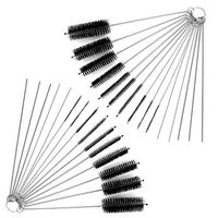 DanziX Nylon Tube Brush Cleaner, 2 Sets of Pipe Cleaning Brush Kit Total 30 PCS with Free Pouch for Drinking Straws Glasses Keyboards Jewelry - 20 Brushes+10 Needles