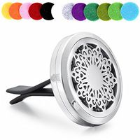 memorial jewelry Essential Oil Diffuser Locket Clip Perfume for Car Stainless Steel Aromatherapycar Clip