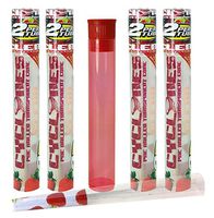 4 Packs Cyclones Strawberry Flavored Pre Rolled Cones Clear with Beamer Smoke Doob Tube