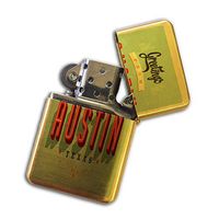 Gold Flip Top Refillable Windproof Lighter - Austin Texas Lighter Gold