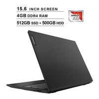 2020 Lenovo Newest IdeaPad S145 15.6 Inch Premium Laptop, AMD APU A6-9225 up to 3.1 GHz, AMD Radeon R4, 4GB DDR4 RAM, 512GB SSD (Boot) + 500GB HDD, WiFi, Bluetooth, HDMI, Webcam, Windows 10, Black