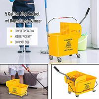 5 Gallon Durable & Sturdy Mini Mop Bucket with Wringer Combo Commercial Rolling Cleaning Cart - Plastic Molded Body & Powder-Coated Steel Handle Your Home, Work, Business or Office