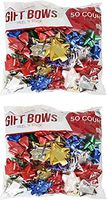 Berwick C.O. Set of 100 Gift Bows in Assorted Holiday Colors Gift Wrapping Christmas Bows- Easy Peel 'N Stick (100 Bows)