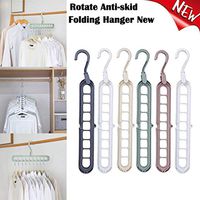 ❤Ywoow❤? 6Pcs Hanger Clothes 9 Hole Towel Hook Closet Organizer Plastic Storage Rack  Multifunctional Hanger Clothes Hangers Closet Space Saving