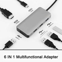 USB C Hub, ULANSeN 6-in-1 Type C Hub with 2 USB 3.0 Port,2 USB 2.0 Port,4K HDMI,USB C 100W PD Charging Compatible for MacBook/Pro/Air 2016/2017/2018 and More USB C Devices