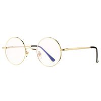 COASION Vintage Small Round Blue Light Blocking Glasses Clear Lens Computer Gaming Eyeglasses (Gold)