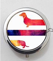 BlackKey Animal Dog Dachshund Puppy Wiener Dog 3-Compartment Decorative Pocket Gift Box Case Organizer for Pill, Color 1 -260