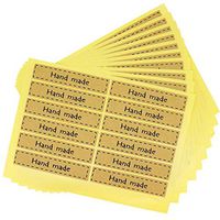 Hand Made Rectangle Dash Line Kraft Paper Stickers for Gift Packaging Wrapping Decoration 120 Stickers