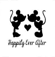 CCI Happily Ever After Mickey and Minnie Mouse Disney Decal Vinyl Sticker|Cars Trucks Vans Walls Laptop| Black |5.5 x 5.5 in|CCI1376