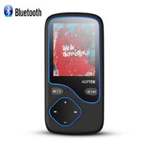 AGPTEK MP3 Player with Bluetooth 4.0, 8GB Lossless Music Player Support FM Radio Video Playing Voice Recording, Expandable Up to 128GB, Black Antenna Included