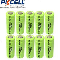 10 Pack 2/3AAA 400mAh NIMH Rechargeable Battery Flat Top
