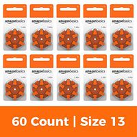 AmazonBasics 1.45 Volt Hearing Aid Batteries - Pack of 60, Size 13