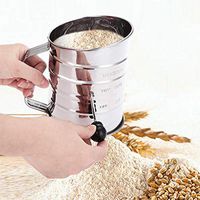 BIRD WORKS Stainless Steel Mesh Flour Sifter Mechanical Baking Icing Sugar Shaker Sieve Cup Shape Bakeware Baking Pastry Tools
