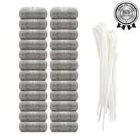 24 Pieces Lint Traps Stainless Steel Washing Machine Lint Snare Traps, Washer Hose Lint Traps with 24 pcs Cable Ties