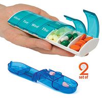 VVB Medicine Weekly Pill Organizer and Pill Cutter- Best BPA Free Daily Pill Organizer for Travel - Pill Cutter for Small Pills and Pill Box 7 Days - Cute Pill Box - Portable Medication Pill Box