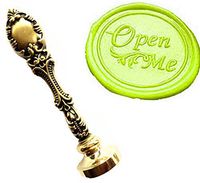 MNYR Vintage Open Me Wax Seal Stamp Luxury Bronze Metal Peacock Decorative Wedding Invitations Gift Cards Paper Stationary Envelope Custom Company Logo Picture Monogram Wax Seal Sealing Stamp Gift Set