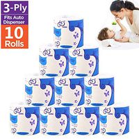 Hollow Replacement Roll Paper Towels 3-Ply Ultra Soft Toilet Paper Bulk 100% Pulp Recycled Regular Size for Family Kitchen Hotel (10)