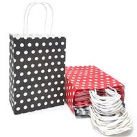 25 PCS Gift Bags Red and Black Small Kraft Paper Bags with Handles for Party Supplies by ADIDO EVA（8.2 x 6 x 3.1 in）