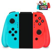 INTSUN Wireless Controller for Nintendo Switch Left and Right Mini Switch Controller Bluetooth Gamepad Joypad Joystick Compatible with Switch - Red(R) & Blue(L), Support Wired Connection