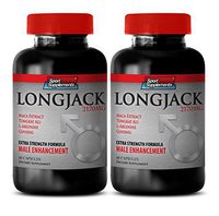 Best Male libido Booster Supplements - LONGJACK 2170MG - Extra Strength Formula - Male Enhancement - Ginseng Bulk Supplements - 2 Bottle 120 Capsules