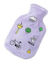 Small Plush Creative Rubber Hot Water Bottle, Light Pueple and Bike