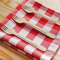 Efavormart 500 Pcs - Environmentally Friendly Disposable 6" Birch Wood Dinnerware Throw Away Green Party Forks