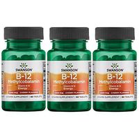 Swanson Vitamin B-12 Methylcobalamin - Cherry Flavored 2,500 mcg 60 Tabs 3 Pack