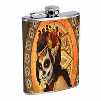 Sugar Skull Flip Top Oil Lighter D7 Day of The Dead Dia De Los Muertos Mexican Folk Art