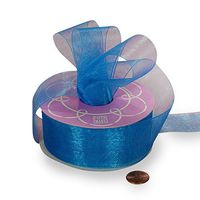 2 1/2" X 25 Yards Turquoise Shimmer Sheer Organza Ribbon