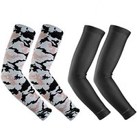 RoryTory Cooling Arm Elbow Compression Sleeve Sun Guard Tattoo Sleeves Cover Up - for Outdoor Cycling Golfing Basketball Baseball Tennis Soccer Lymphedema - 2 Pairs Black & Digital Camo XLarge