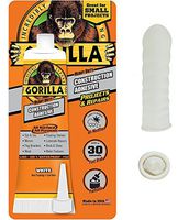 Gorilla 8020001 Heavy Duty Construction Adhesive, 2.5 oz, White with 10 Disposable Latex Finger Cots Rubber Fingertips
