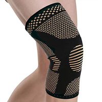 CROSS1946 Knee Support Bracket Elastic Nylon Knee Compression Sleeve Supports Running Fitness,Arthritis,ACL,Patellar Stability,Meniscus Tear, Joint Pain Relief and Injury Recovery-Single Copper M