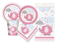 Pink Elephant Baby Shower Party Package - Serves 16 (Pink)