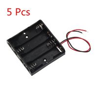 5Pcs 4 x 1.5V AA Battery Holder Case Storage Box with Wire Leads for DIY Robot Cars