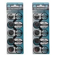 eCoreCell (10pcs) CR2016 5000LC 3V 3 Volt Lithium Single Use Non-Rechargeable Button Coin Cell Battery