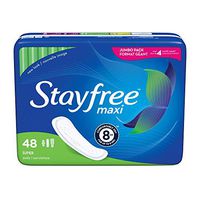 Stayfree Maxi Super Long Pads For Women, Wingless, Reliable Protection and Absorbency of Feminine Periods, 48 Count (Pack of 1)
