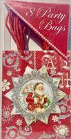 Punch Studio | Vintage Santa Toys | Boxed Treat Dimensional Gift Bags | 42405 - Set of 8