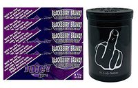 Herb Airtight Container Fresh Kettle with Juicy Jay's BlackBerry Brandy 1.25 Flavored Hemp Rolling Papers 5 Count DC Crafts Nation- Middle Finger