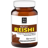 MyPure Reishi Organic Mushroom Supplement by Pure Essence - 100% Real Mushroom Extract for Immune System Support, Combat Stress, Build Energy - 60 Caps