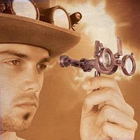 Steampunk Folding Binoculars w/Compass - Brass Opera Glasses