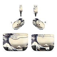 MasiBloom Wireless Bluetooth Earphone Decal Sticker for Sony WF-1000XM3 (July. 2019 Released) Ultra Thin Precise Cutting Vinyl Protective Skin (for Sony WF-1000XM3, Wave)