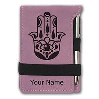 Mini Notepad, Hamsa 2, Personalized Engraving Included (Pink)