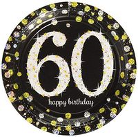 Amscan 541547 Sparkling Celebration 60 Round Prismatic Plates Party Supplies, 7", Multicolor