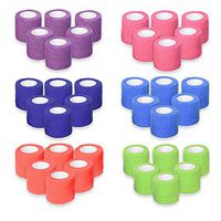 Ever Ready First Aid Self Adherent Cohesive Bandages 2" x 5 Yards - 36 Count, Rainbow Colors