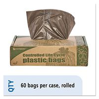 Stout Eco-Degradable Plastic Trash Bag, 20-30gal.8mil, 30 x 36, Brown, 60/Box